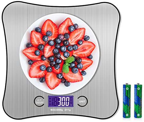 Kitchen Weighing Scales Digital,Adoric Cooking Scales Stainless Premium Steel Larger Platform Can Hang on The Wall
