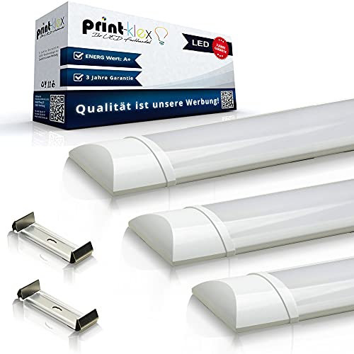 Print-Klex GmbH & Co.KG 10x LED Leuchtstoffröhre Ultraslim 90cm 30W 3000K - Warmweiß Lineare Lichtleiste Lampe Röhre Tube Weiß Bürolampe Deckenleuchte