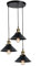 iDEGU 3 Luci Lampadario a Sospensione Vintage Lampada a Sospensione Industriale Stile Edison E27 Plafoniera Lampadario da Soffitto per Sala da Pranzo Soggiorno Cucina Bar, Nero, 22CM (3 Luci, Piatto)