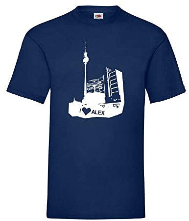 I Love Alex in Berlin Männer T-Shirt Navy XXL