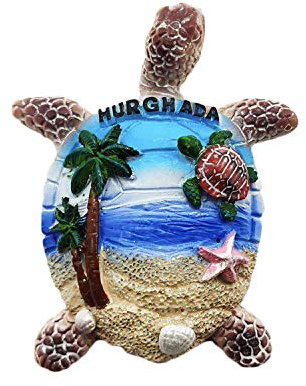 Hurghada Ägypten 3D-Kühlschrankmagnet Schildkröte aus Kunstharz, Reise-Souvenirs, handgefertigte Dekoration für Zuhause und Küche, Hurghada-Kühlschrankmagnet, Sammlung, Geschenk