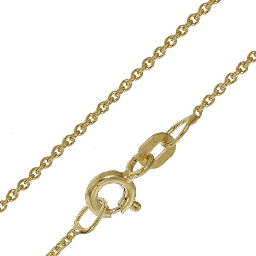 trendor Halskette für Anhänger Gold 585/ 14K Rundanker-Kette 1,1 mm eleganter Halsschmuck aus Echtgold für Damen, wunderschöne Geschenkidee, 39708-40 40 cm