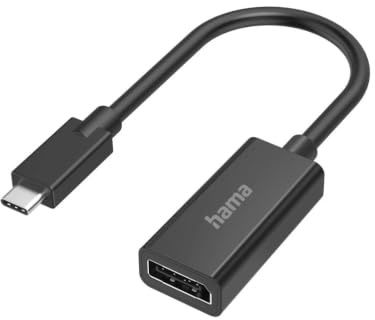 Hama USB C auf Displayport Adapter (Monitoradapter 4K Ultra HD, Adapterkabel USB C Stecker – DisplayPort Kupplung, Video Adapter für PC, Notebook, MacBook, Tablet, kompatibel mit Thunderbolt 3, 4)