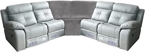 LINGKY Sofa Covers Corner Sofa Covers, 7-Piece Sectional Couch Cover Corner Sofa Slipcover, L Shape Sectional Recliner Sofa Covers, Thick Plush Velvet Furniture Protector Cover (Grey,Corner Piece)