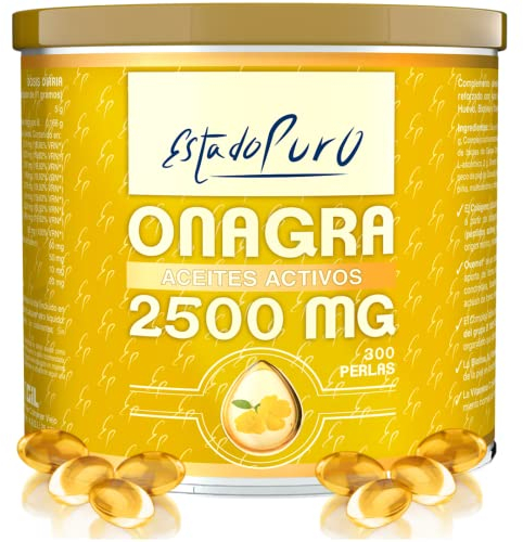 Aceite de Onagra Estado Puro 2500mg por Dosis Diaria - 300 Perlas de Onagra de 500mg con Vitamina E - Aceite de Semillas de Onagra Prensado en Frio Rico en Omega 6 y 10% GLA | Cuídate con TONGIL