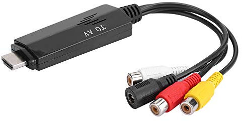 Convertidor VHS a Digital AV a Hdmi Splitter PVC Negro para Hdmi a AV 1080P HD Convertidor Adaptador Cable Macho a Hembra para TV VCR DVD