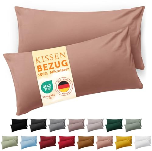 Blumtal Kissenbezug 50 x 70, 2 Stück - Oeko-TEX zert. Kissenbezüge 100% Mikrofaser in extra weich & waschmaschinenfest - Bezug Kissen 50x70 Rosa