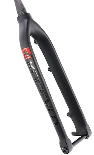 LHHL 27.5/29'' Pollici MTB Fibra di Carbonio Forcelle Rigide Freno A Disco Forcella Mountain Bike Perno Passante 15x100mm Forcella per Bici 1-1/8'' Tubo Conico (Color : Black Red, Size : 29)