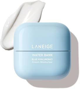 LANEIGE Water Bank Blue Hyaluronic Cream Moisturizer Mini: Hydrating Korean Face Cream with Squalane & Ceramide for Skin Barrier Support, Dermatologist-Tested