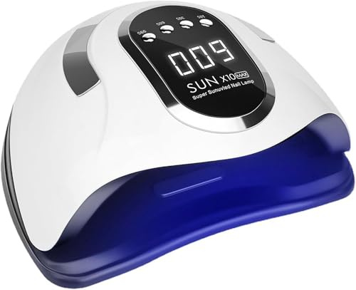 280W UV LED Lampe für Nägel, Auto Sensor Nageltrockner-Licht, Schnelltrocknendes Nagelhärtungslicht Schnelle Gel-Härtungs-Nagellampe mit 4 Gängen, 66 LEDs Härtungs-Nagellicht, Nagel Werkzeug-Set | Schnelle Aushärtung Für Uv Gellacke, Gehärtetes Tragegriffgehäuse, Nagellampe Für Studio Salon Maniküre, 4 Timer Modi