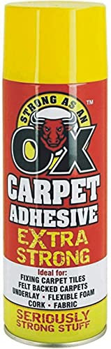Spray Adhesive, 500ml Extra Strong Carpet Adhesive Spray, Multipurpose Contact Adhesive Glue, Adhesive Spray Glue for Carpet, Paper, Fabric, Tiles Pack of 4
