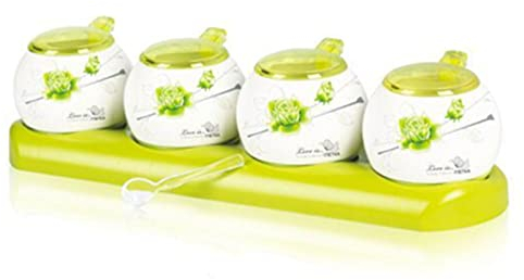 OUSIKA Azucarero, bote de condimento, azucarero con tapa, botes de azúcar de café de cerámica, tarro de especias de contenedor de azúcar, bote de condimento de salero-marrón-2 juegos (color: marrón, S
