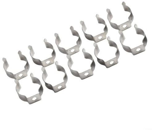 EasyByMall Lot de 10 clips de retenue à ressort en acier à type ouvert, pour armoires de rangement de garage, clip de rangement pour outils (25 mm)