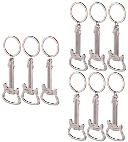 ABOOFAN 9 Pcs Key Chain Creative Bottle Vintage Key Ring Mini Key Ring Wine Keychain Novelty Keyring Guitar Key Holder Guitar Bottle Metal