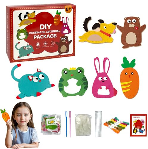 Nimedala DIY-Nähspielzeug für Puppen, DIY-Nähset für Puppen, DIY-Bastelarbeiten für Kinder, DIY-Nähsets für Kinder, Nähsets für Anfänger für Kinder (1 Set)