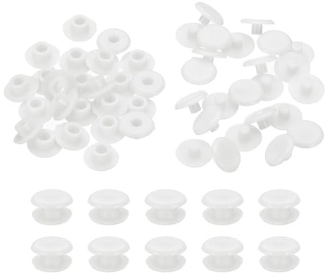 PATIKIL M5x3mm Poste De Fixation En Plastique, 24 Ensembles De Rivets À Vis En Plastique Chicago Pour Albums Photos Et Carnets En Cuir, Blanc