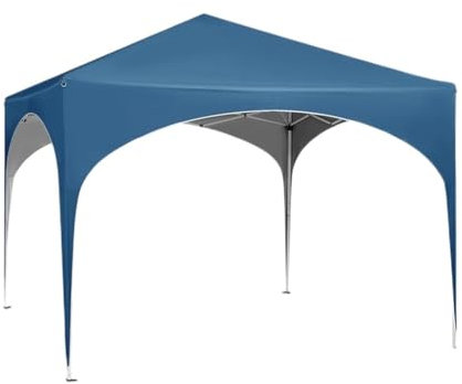 Car awning Waterproof Collapsible Canopy 3x3m Garden Gazebo Party Tent Pop-Up Pavilion With Semicircle Roof Carports(Blue)