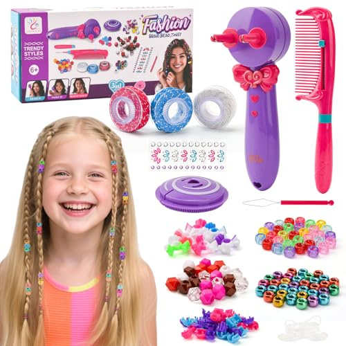 LTFIOON 3-in-1 Automatische Haarflechtmaschine, Automatic Hair Braider mit DIY-Zubehör, Kreative Haardekorationen für Kinder, Haarschmuck Mädchen Spielzeug Geschenk Mädchen 3-12 jahre