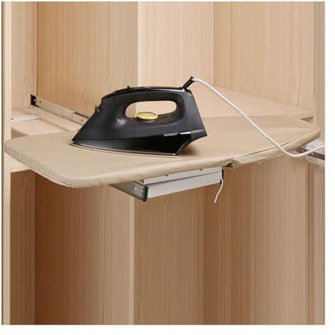 Tabla de planchar retráctil que ahorra espacio, diseño extraíble para armario, fácil instalación, tabla de planchar oculta perfecta para espacios pequeños, color 1