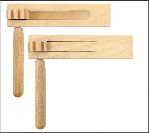 Tyafzzn 2 unidades de carraca de madera para hacer sonidos, trinquete doble de madera, para animar, sonajero de madera, carraca de madera, para juegos, fiestas, eventos, eventos deportivos