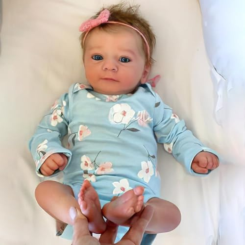 Bambole Reborn Femmina Realistiche Bambola Originali Reborn Sembra un vero Bambino Ragazza con gli occhi Aperti 19 pollici