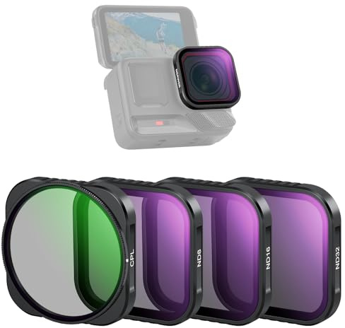 NEEWER 4er Pack ND Filter kompatibel mit Insta360 Ace Pro/Ace Pro 2, CPL + ND8 + ND16 + ND32, Nicht kompatibel mit aktualisierten Version des neu gestalteten runden achteckigen Objektivschutz, FL-C30