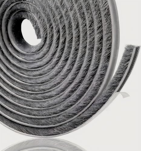 Lamondre 5 Meters Draft excluder for Doors, Window Seal Strip, Adhesive Draught Stopper, Draught excluder for Door, Window, Wardrobe - High-Density Felt - 9mm(W) * 9mm(H)- Grey