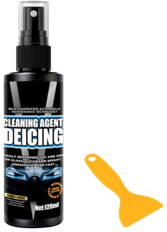 Mikiuly Spray Antighiaccio, Deghiacciante Spray, Spray Sbrinante per Auto, Deghiacciante Liquido ad Effetto Immediato, Adatto per Ogni Genere di Vetro e Cristallo dell'Auto, 120ml, con 1 Raschietto