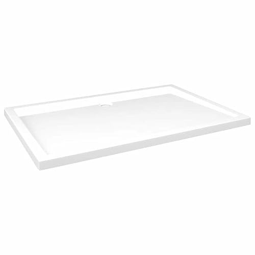 Box doccia in ABS, 80 x 120 cm, bianco, rettangolare, in fibra di vetro rinforzata e durevole per il bagno, stabile piatto doccia per il design moderno del bagno