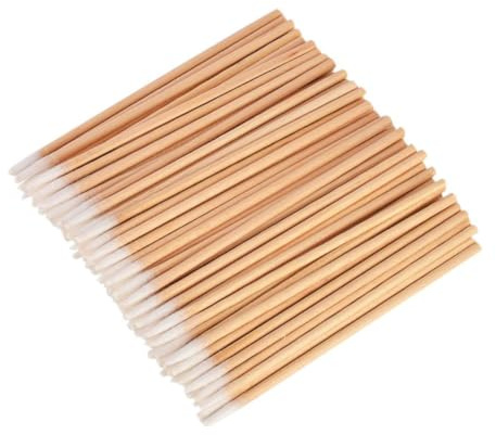 Bastoncillo de Madera Punta de Unidades 100 Algodón Única | Beige, Algodón y Madera, para Salón y Pintura, Limpio y Ligero, Uso Cómodo, Paquete de 100 Piezas