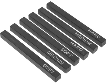 DOITOOL 6 pezzi Bastoncini Carboncino Quadrati Compressi per Disegno Artistico Morbidi Medi Duri Strumenti di Schizzo per Pittura e Schizzi Interni ed Esterni