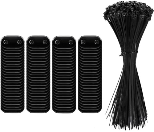 Opatiny PVC Sichtschutz-Montage-Clips Kit, 50 Stück, wetterfest, UV-Befestigungsset mit Kabelbindern, zur Befestigung von Zäunen, Schilfrohrmatten und Gartenbarrieren am Balkongeländer
