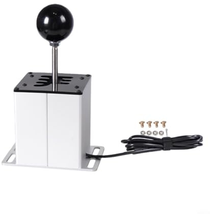 HEIBTENY USB-Emulator-Schalthebel, kompatibel mit Logitech G29 G27 G25 G920 und für T300RSGT Racing Simulator, unterstützt 6+R und 7+R Schaltgetriebe für Windows PC Gaming Setup (6-Gang)
