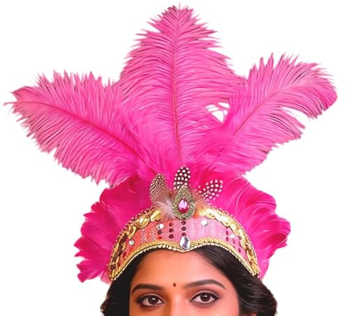 Generisk damshowgirl huvudbonad, showgirl pannband fascinator – maskerad huvudbonad | för fester, festivaler, cocktails, karneval, bröllop, möten och maskerader