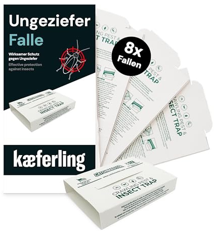 Catchmaster Universal Ungeziefer Falle 8 Fallen - zur Befallsermittlung & Monitoring - für Silberfische, Schaben und Spinnen