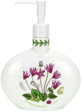 Portmeirion x Botanic Garden Lotion Dispenser - White Floral Design, Durable Earthenware, Stylish Bathroom Accessory for Everyday Use