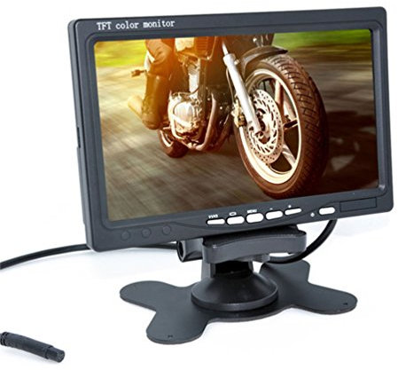 Auto Wayfeng WF, Ecran TFT LCD 7'' (17,8 cm) avec LED Rétroéclairage et Support DVD Magnétoscope pour Voiture Noir