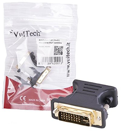 Vultech ADU93 adapter VGA till DVI, svart