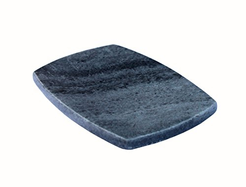 KLEO Naturstein Seifenschale oder Badzubehör für Badewanne oder Waschbecken (Schwarz mit Naturlinien)…