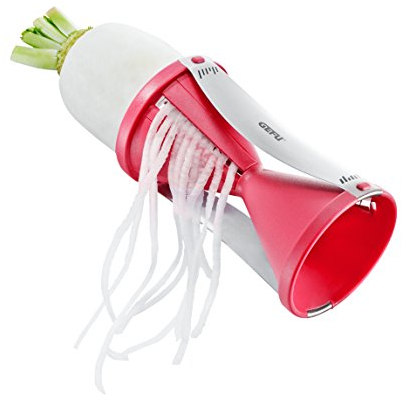 GEFU Spiralschneider Spirelli Colour Edition Tomatenrot Gemüseschneider Edelstahl, Kunststoff