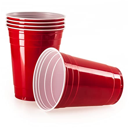 Vivaloo Vasos de fiesta 100 unidades, vasos de plástico reutilizables de 473 ml, 100 unidades, vasos de fiesta de plástico duro, vasos para fiestas, vasos de plástico