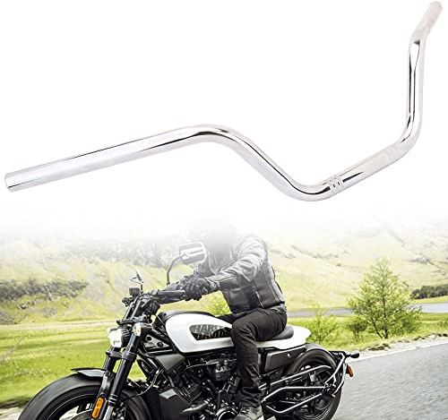 Motorcycle Handlebar 22mm,High Rise Handlebar Custom Handlebar for XL 883 XL 1200 Cruiser Bobber Custom Chopper Softail Dyna Tour Glide Road CG125-Chrome