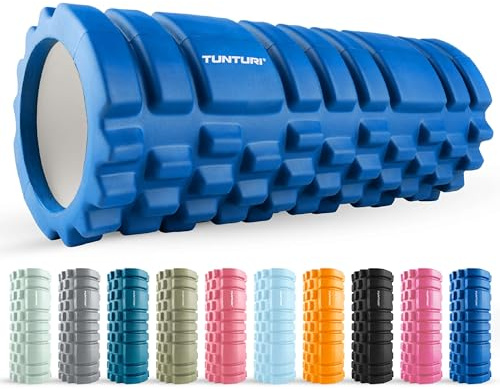 Tunturi Yogarolle, Massagerolle, Faszienrolle in Blau, Rolle für Selbstmassage in 33 cm Länge