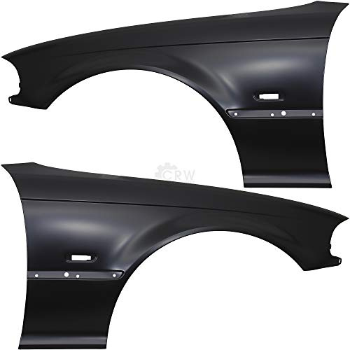 Diederichs Kotflügel Set für BMW 3er E46 Bj. 99-03 Coupe Cabrio, Schwarz, Stahl, vorne links & rechts mit Blinkerloch