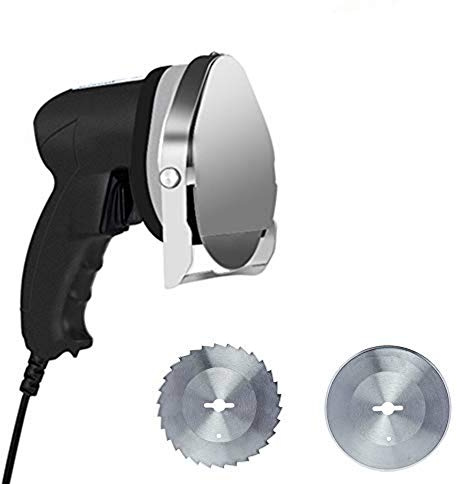 Professional Electric Kebab Meat Slicer 100mm Blade Electric Kebab Knife 0-8MM Thinnest Sliced Meat Cutter for Shawarma 80W Doner Shaver 2800RPM With 2 Blades For Cutting Kebab Lamb Turkey (110V)