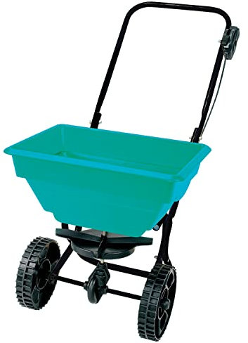 Greenmill GR0035 Saatgutstreuer Streuwagen mit Rotationstechnik und 15L Fassungsvolumen Düngerstreuer Gartensämaschine