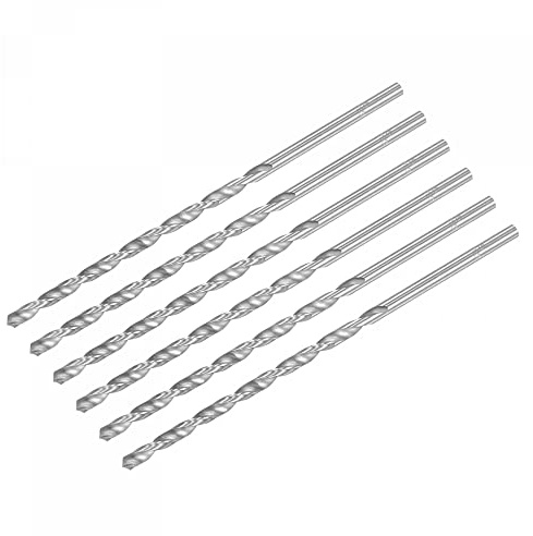 sourcing map HSS(High Speed Steel) Extra Long Twist Drill Bits, 5mm Drill Diameter 160mm Length for Hardened Metal Woodwork Plastic Aluminum Alloy 6 Pcs