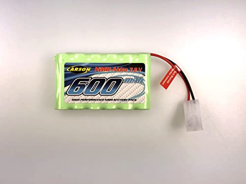 Carson 500608268 Batterie NiNM 7,2V/600mAh - Ersatzbatterie, RC-Batterie, Zubehör für ferngesteuerte Fahrzeuge, Ersatzbatterie für Modellfahrzeuge, Gelb