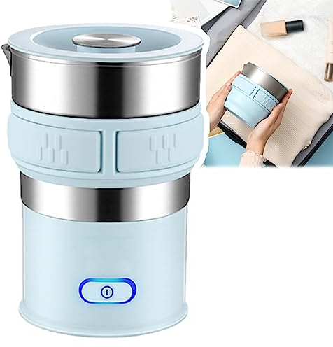 Bollitore elettrico pieghevole da viaggio, piccolo bollitore elettrico, bollitore portatile intelligente One-Touch con design pieghevole a quattro vie e pieghevole a quattro vie