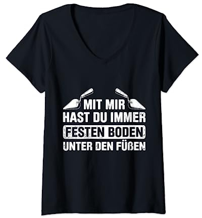 Estrich Legen Für Estrichleger Estrichbauer Handwerker T-Shirt mit V-Ausschnitt